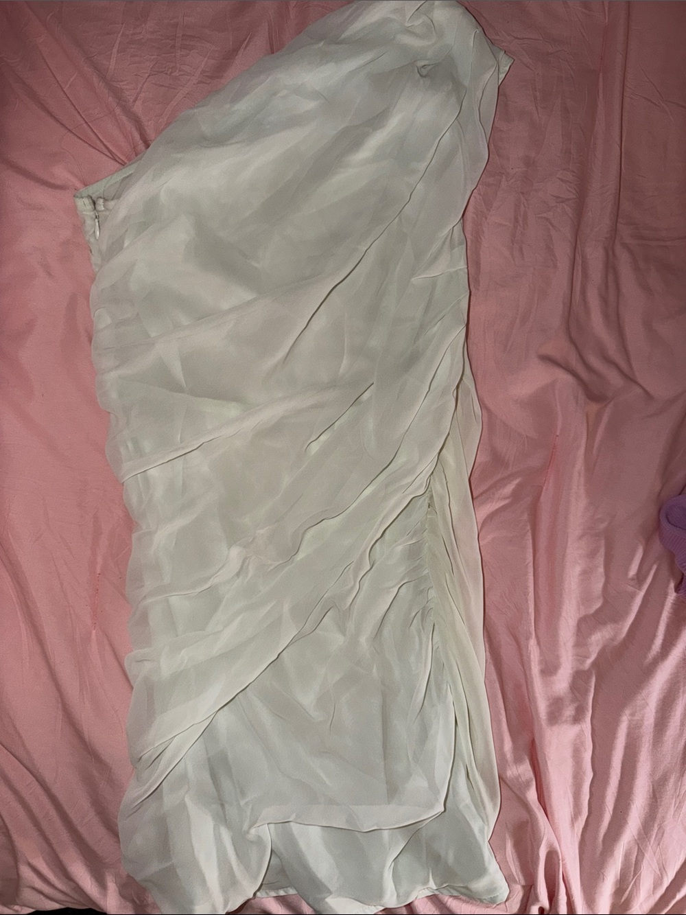 Light mint green Abercrombie and fitch One-Shoulder Layered Chiffon Dress